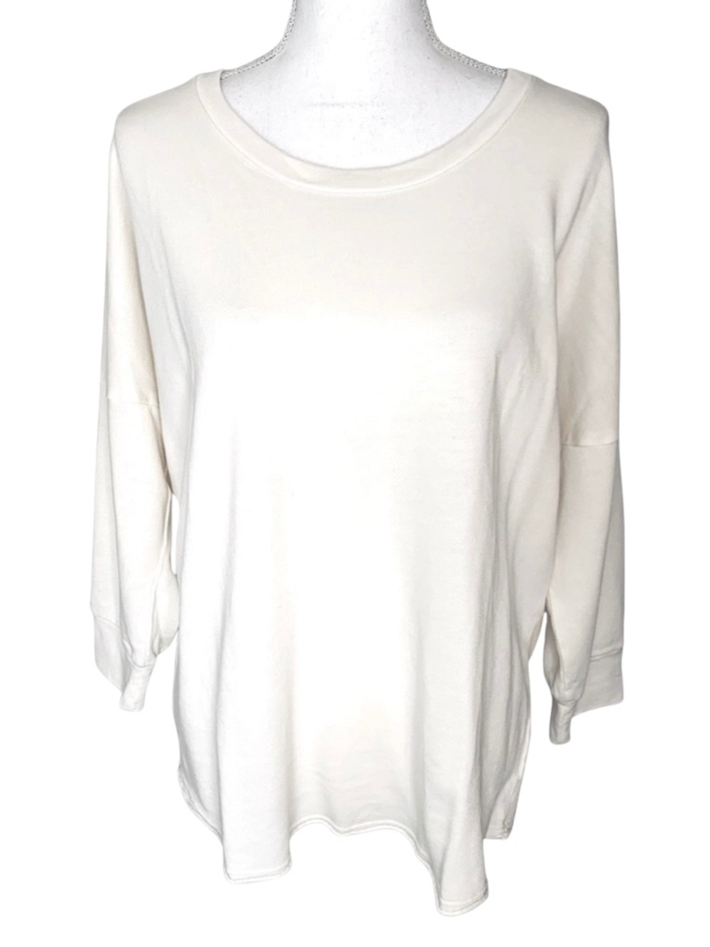 NWT Lanston Cutout Back Sweatshirt Top‎ 3/4 Sleeve Women Medium Cotton Tencil